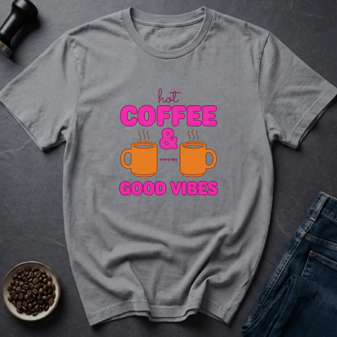 Coffee graphic Hot Brew T-Shirt in Light Blue / S by Caffeine Dept