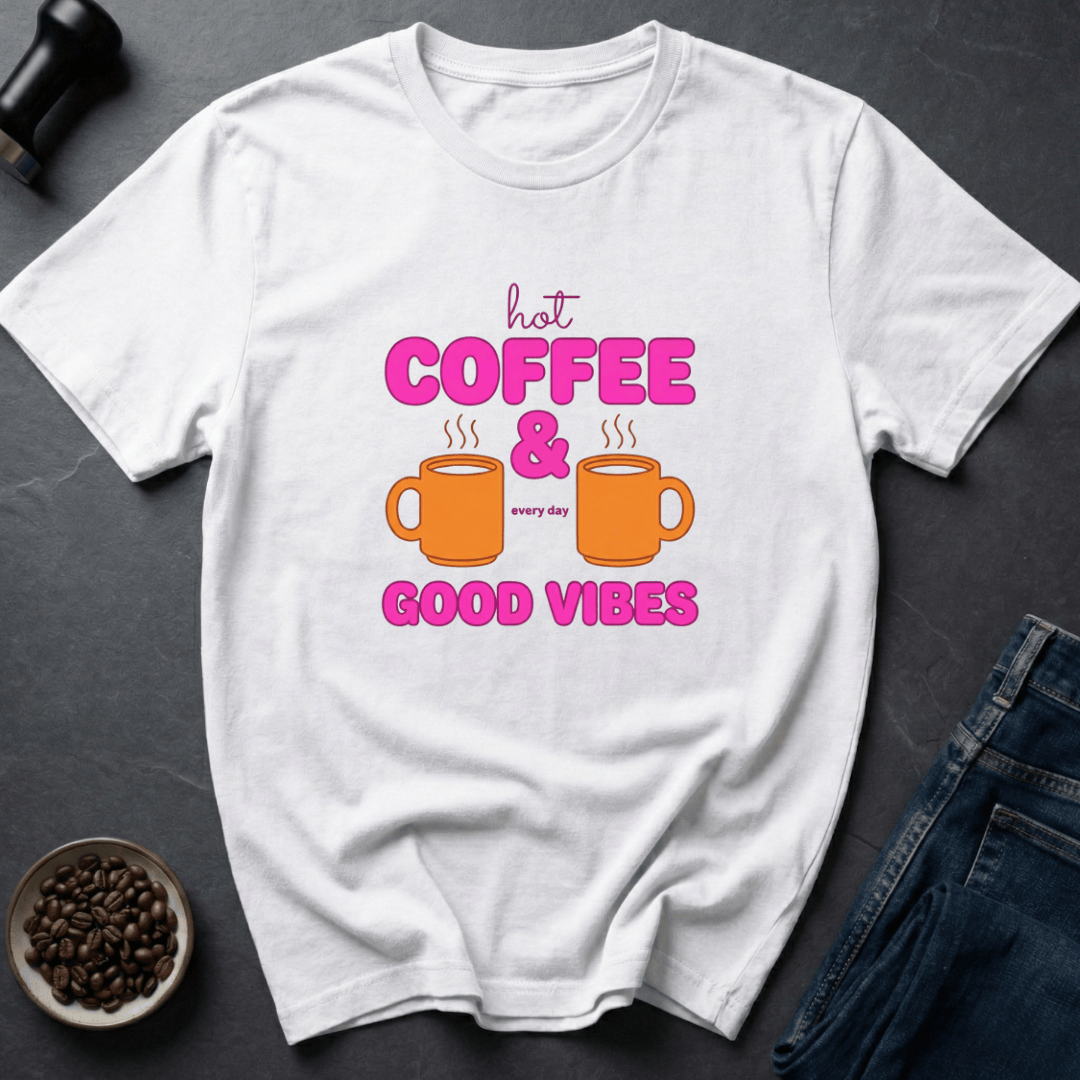 Coffee graphic Hot Brew T-Shirt in Light Blue / S by Caffeine Dept