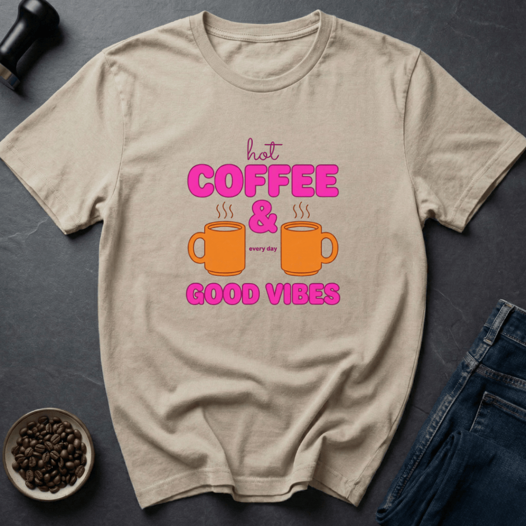 Coffee graphic Hot Brew T-Shirt in Light Blue / S by Caffeine Dept