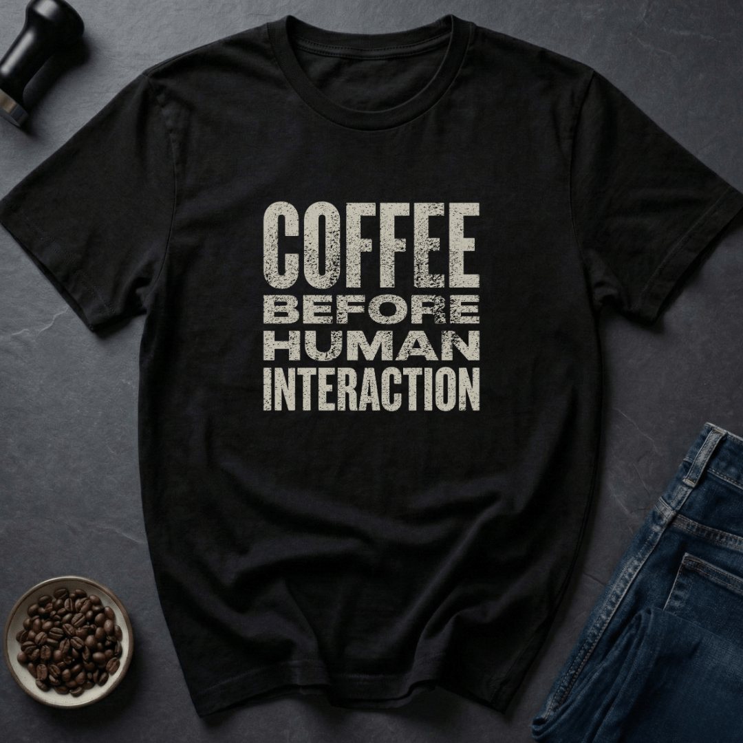Coffee graphic Human Loading T-Shirt in Charcoal / S by Caffeine Dept