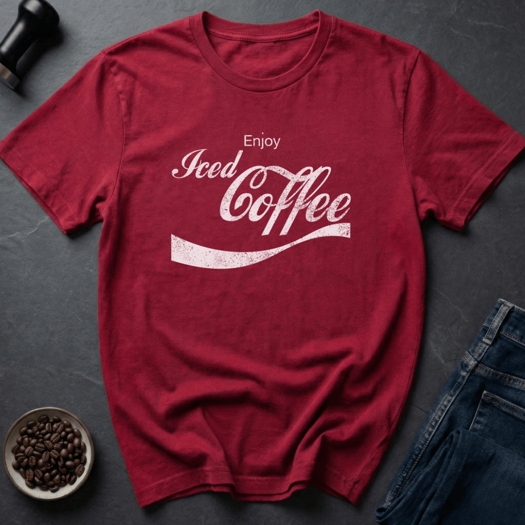 Coffee graphic Iced Coffee T-Shirt in Heather Red / S by Caffeine Dept