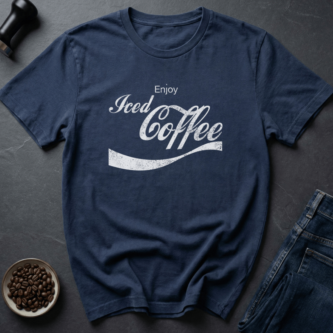 Coffee graphic Iced Coffee T-Shirt in Navy / S by Caffeine Dept