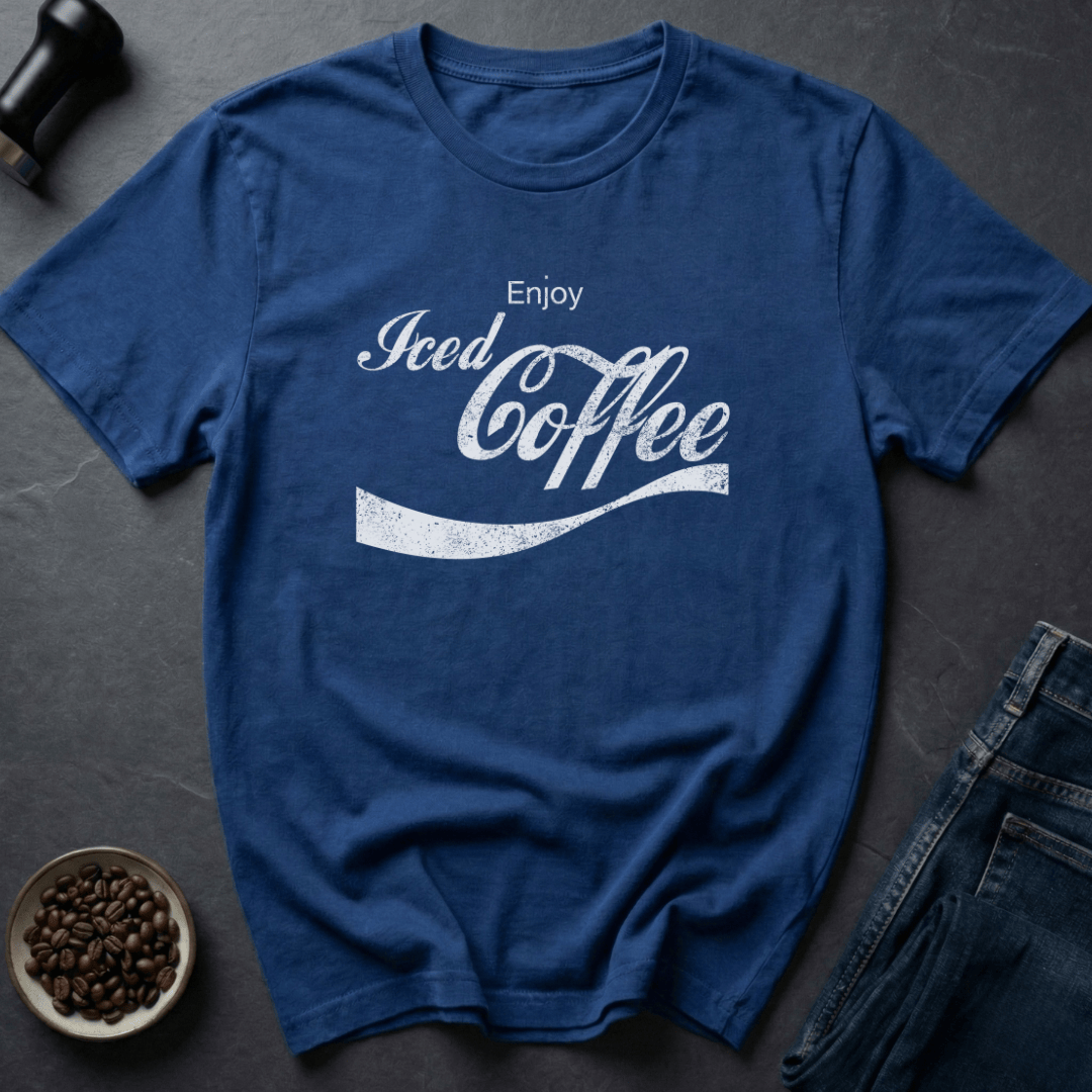 Coffee graphic Iced Coffee T-Shirt in Royal / S by Caffeine Dept