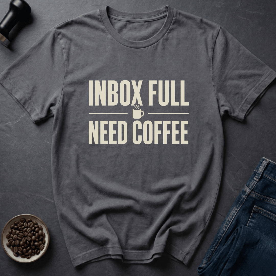 Coffee graphic Inbox Chaos T-Shirt in Charcoal / S by Caffeine Dept