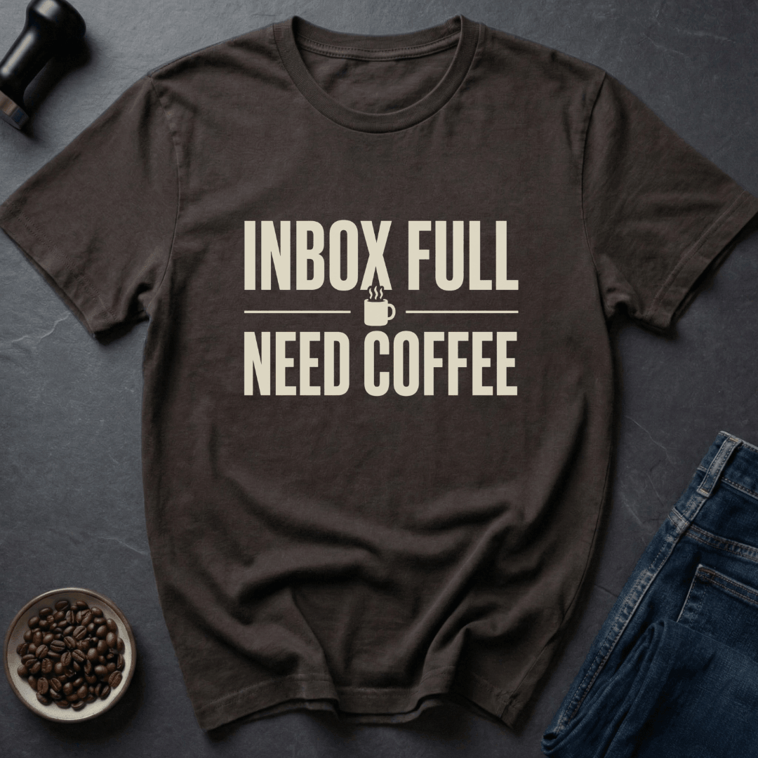 Coffee graphic Inbox Chaos T-Shirt in Charcoal / S by Caffeine Dept