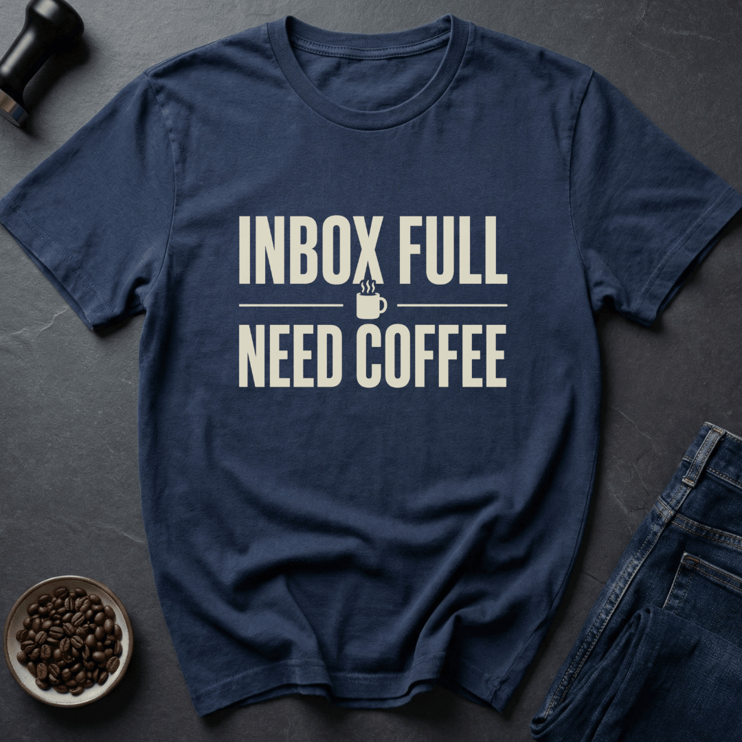 Coffee graphic Inbox Chaos T-Shirt in Charcoal / S by Caffeine Dept