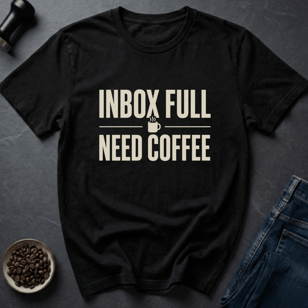 Coffee graphic Inbox Chaos T-Shirt in Charcoal / S by Caffeine Dept