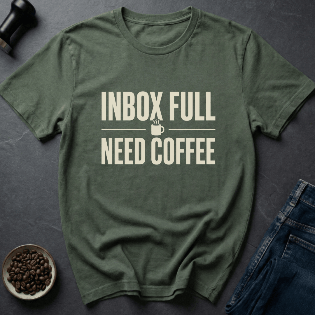 Coffee graphic Inbox Chaos T-Shirt in Charcoal / S by Caffeine Dept