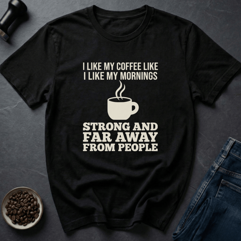 Coffee graphic Introvert Coffee T-Shirt in Black / S by Caffeine Dept