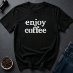 Coffee graphic Just Enjoy T-Shirt in Black / S by Caffeine Dept