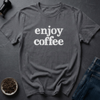 Coffee graphic Just Enjoy T-Shirt in Charcoal / S by Caffeine Dept