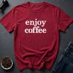 Coffee graphic Just Enjoy T-Shirt in Heather Red / S by Caffeine Dept