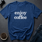 Coffee graphic Just Enjoy T-Shirt in Royal / S by Caffeine Dept