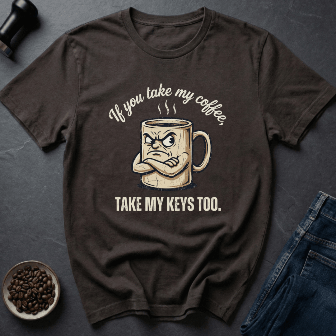 Coffee graphic Keep Coffee T-Shirt in Charcoal / S by Caffeine Dept