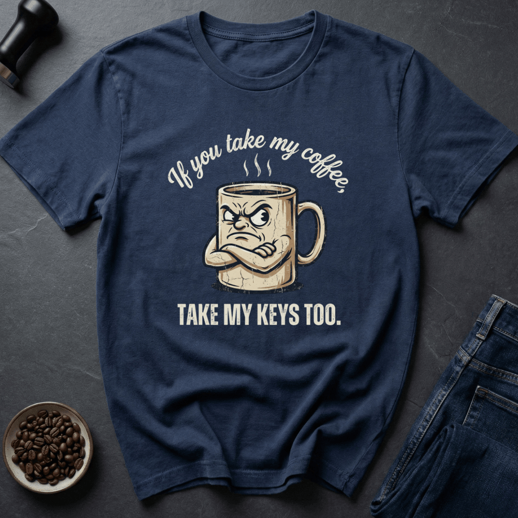 Coffee graphic Keep Coffee T-Shirt in Charcoal / S by Caffeine Dept