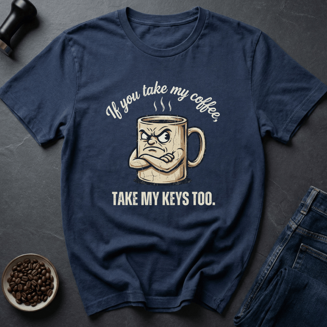 Coffee graphic Keep Coffee T-Shirt in Charcoal / S by Caffeine Dept