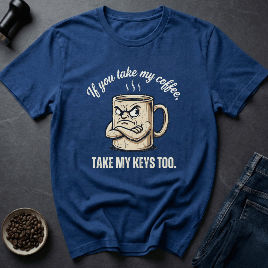 Coffee graphic Keep Coffee T-Shirt in Charcoal / S by Caffeine Dept
