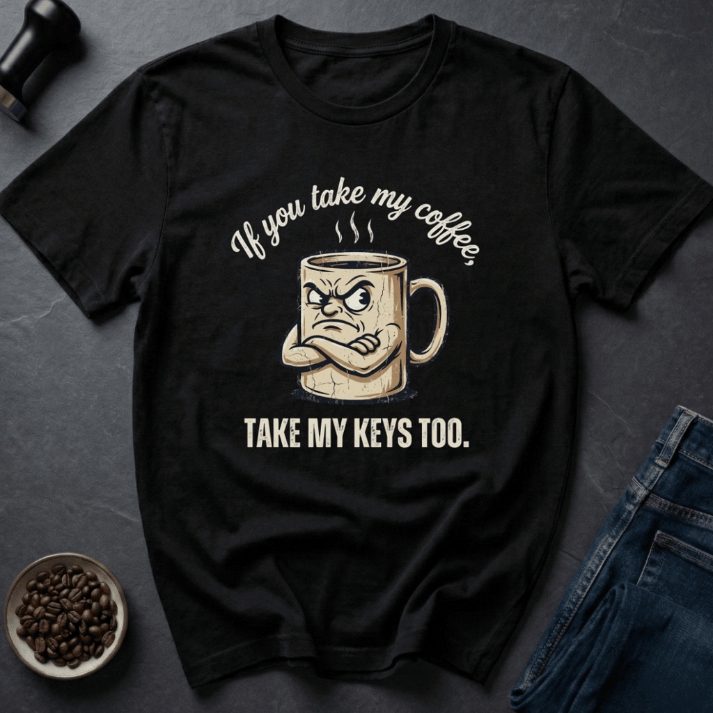 Coffee graphic Keep Coffee T-Shirt in Charcoal / S by Caffeine Dept