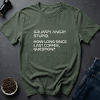Coffee graphic Last Coffee T-Shirt in Military Green / S by Caffeine Dept