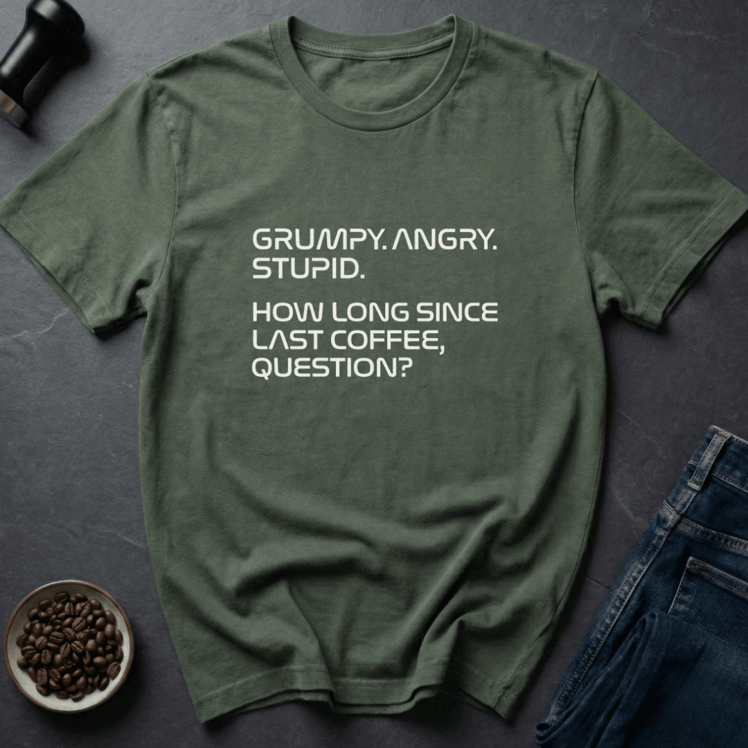 Coffee graphic Last Coffee T-Shirt in Military Green / S by Caffeine Dept
