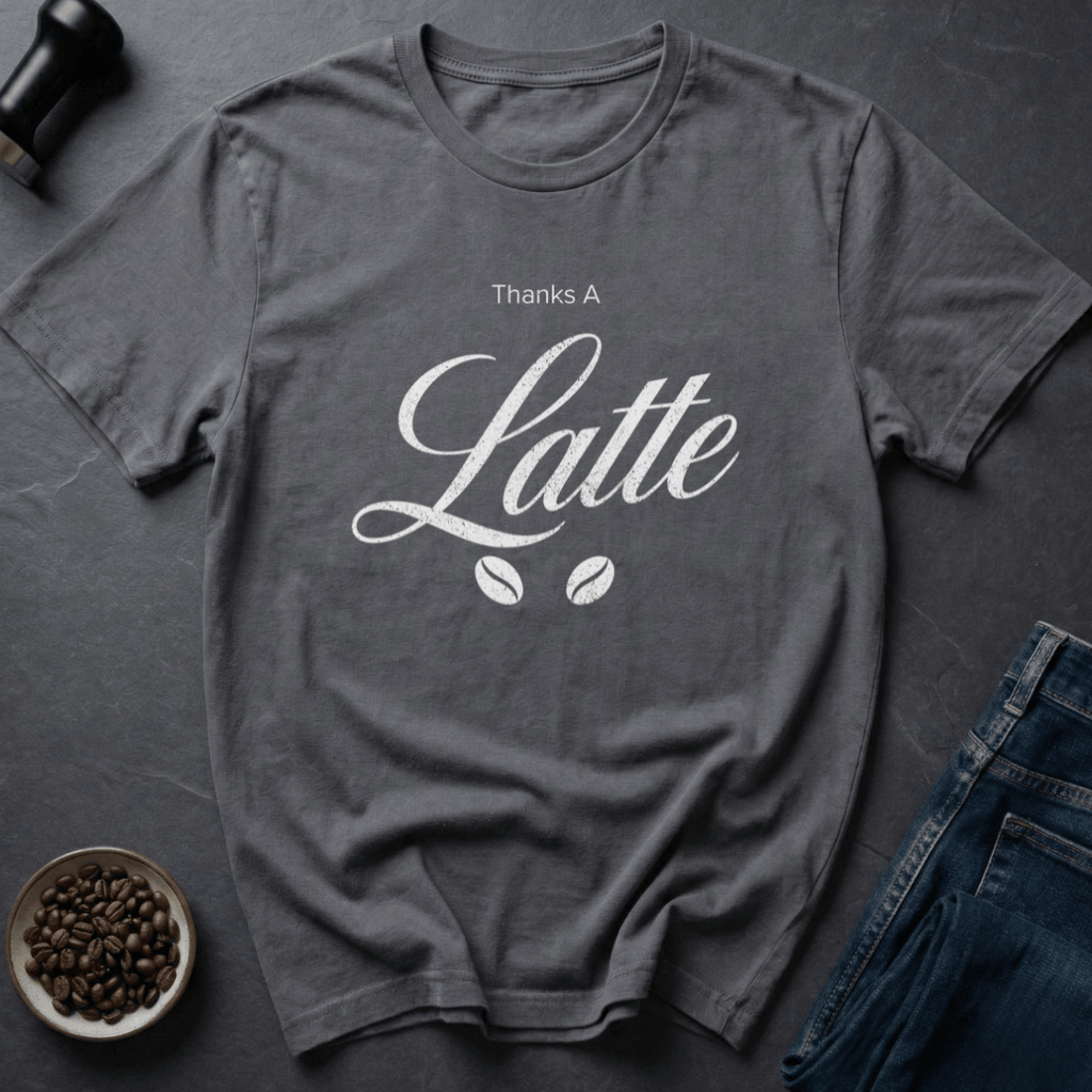 Coffee graphic Latte Appreciation T-Shirt in Charcoal / S by Caffeine Dept