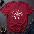 Coffee graphic Latte Appreciation T-Shirt in Heather Red / S by Caffeine Dept