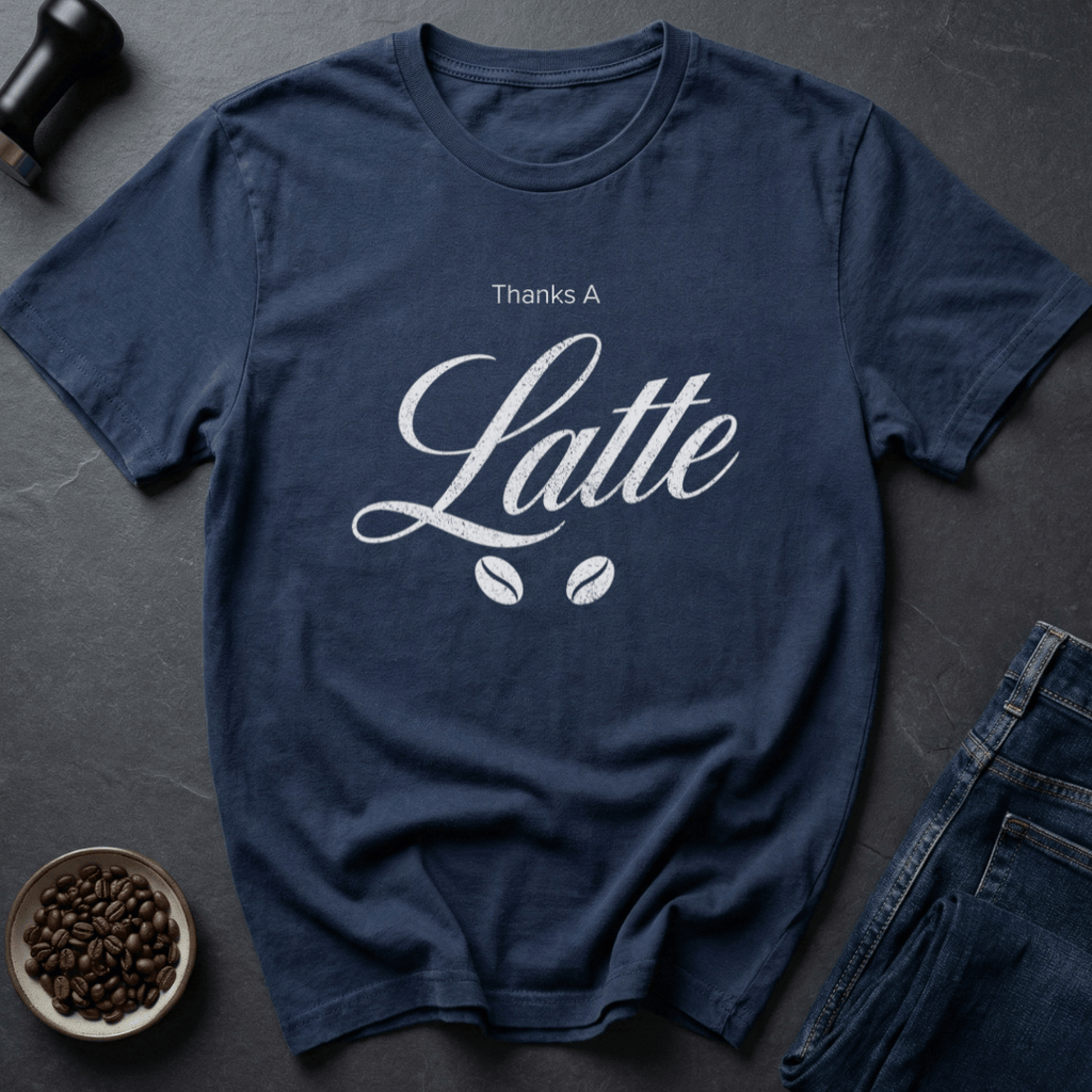 Coffee graphic Latte Appreciation T-Shirt in Navy / S by Caffeine Dept