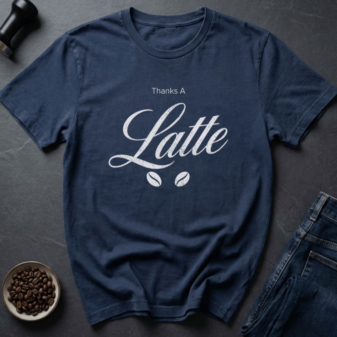 Coffee graphic Latte Appreciation T-Shirt in Navy / S by Caffeine Dept
