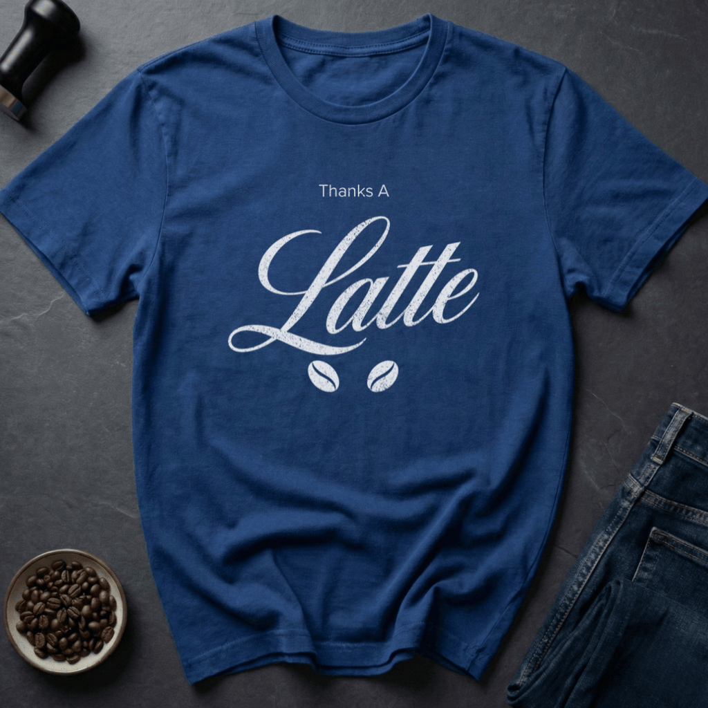 Coffee graphic Latte Appreciation T-Shirt in Royal / S by Caffeine Dept