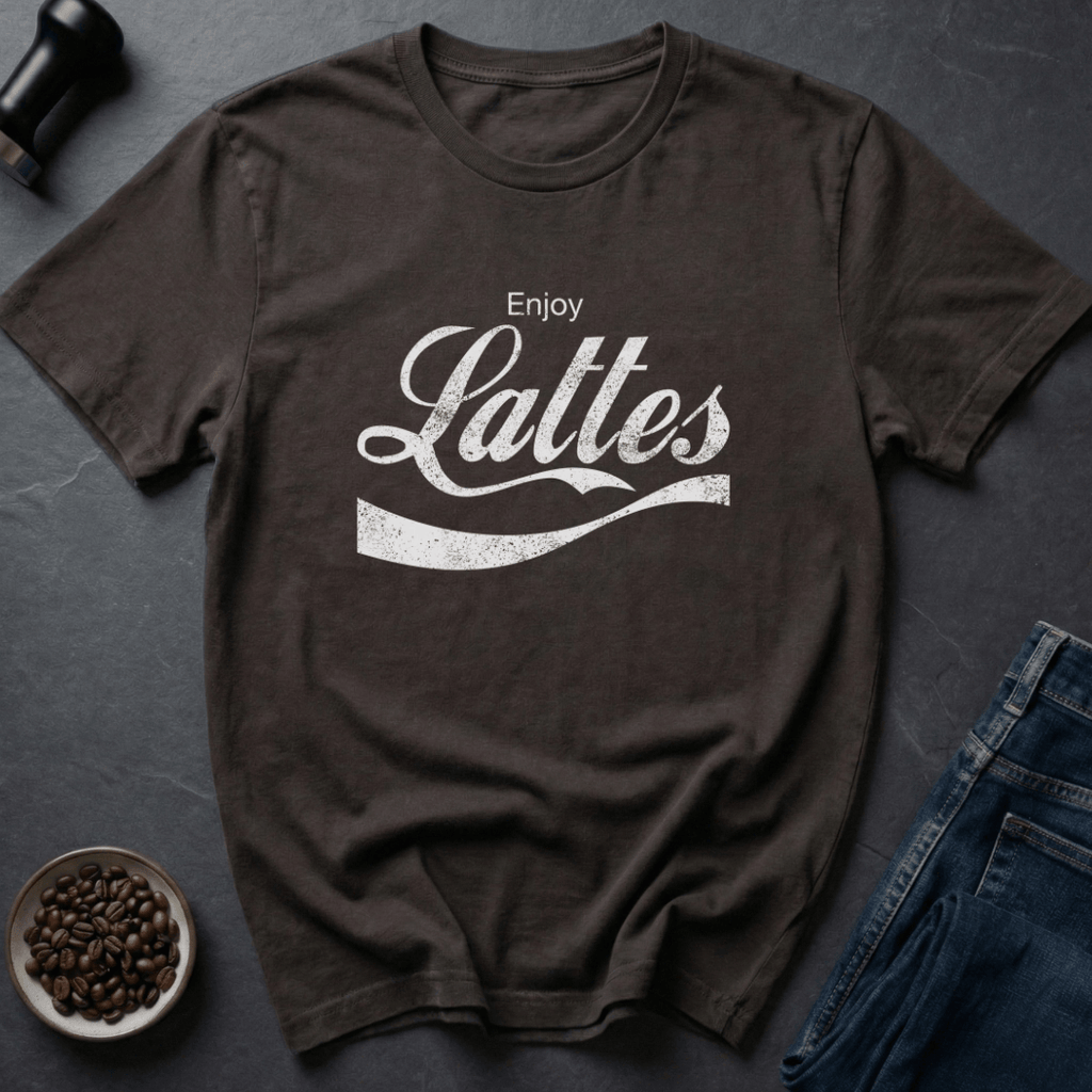 Coffee graphic Latte First T-Shirt in Dark Chocolate / S by Caffeine Dept