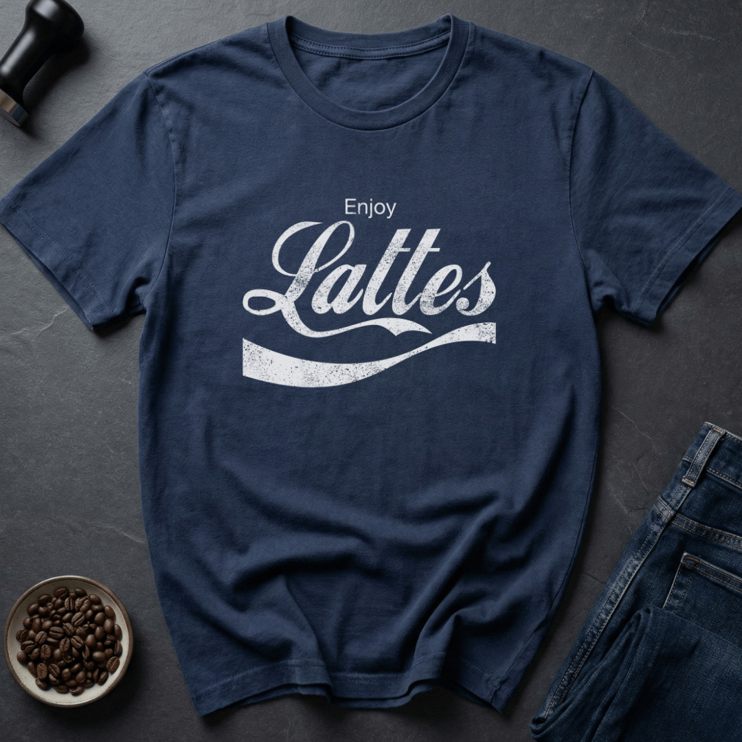 Coffee graphic Latte First T-Shirt in Navy / S by Caffeine Dept