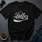 Coffee graphic Latte First T-Shirt in Black / S by Caffeine Dept