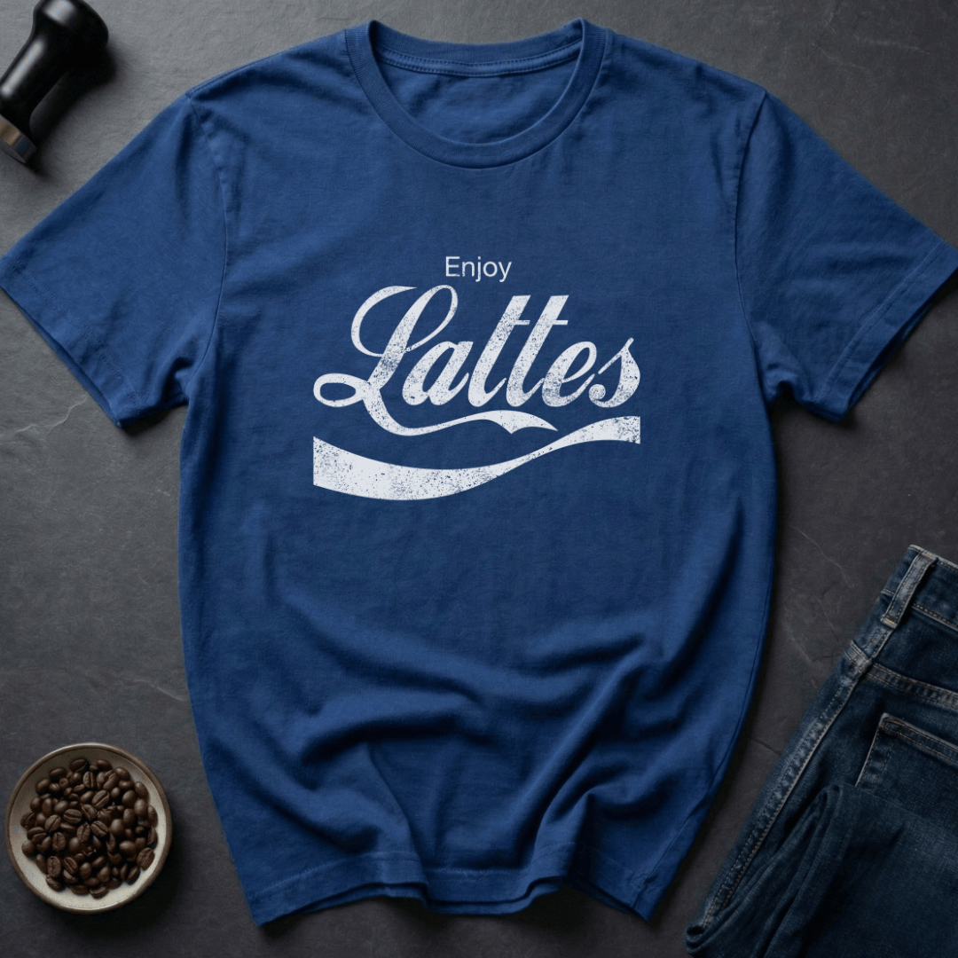 Coffee graphic Latte First T-Shirt in Royal / S by Caffeine Dept
