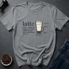 Coffee graphic Latte Life T-Shirt in Ice Grey / S by Caffeine Dept