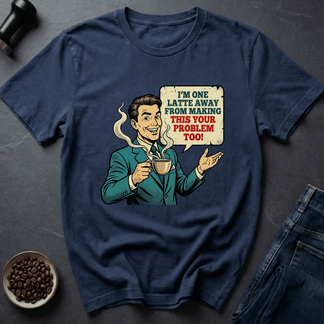 Coffee graphic Latte Warning T-Shirt in Dark Chocolate / S by Caffeine Dept