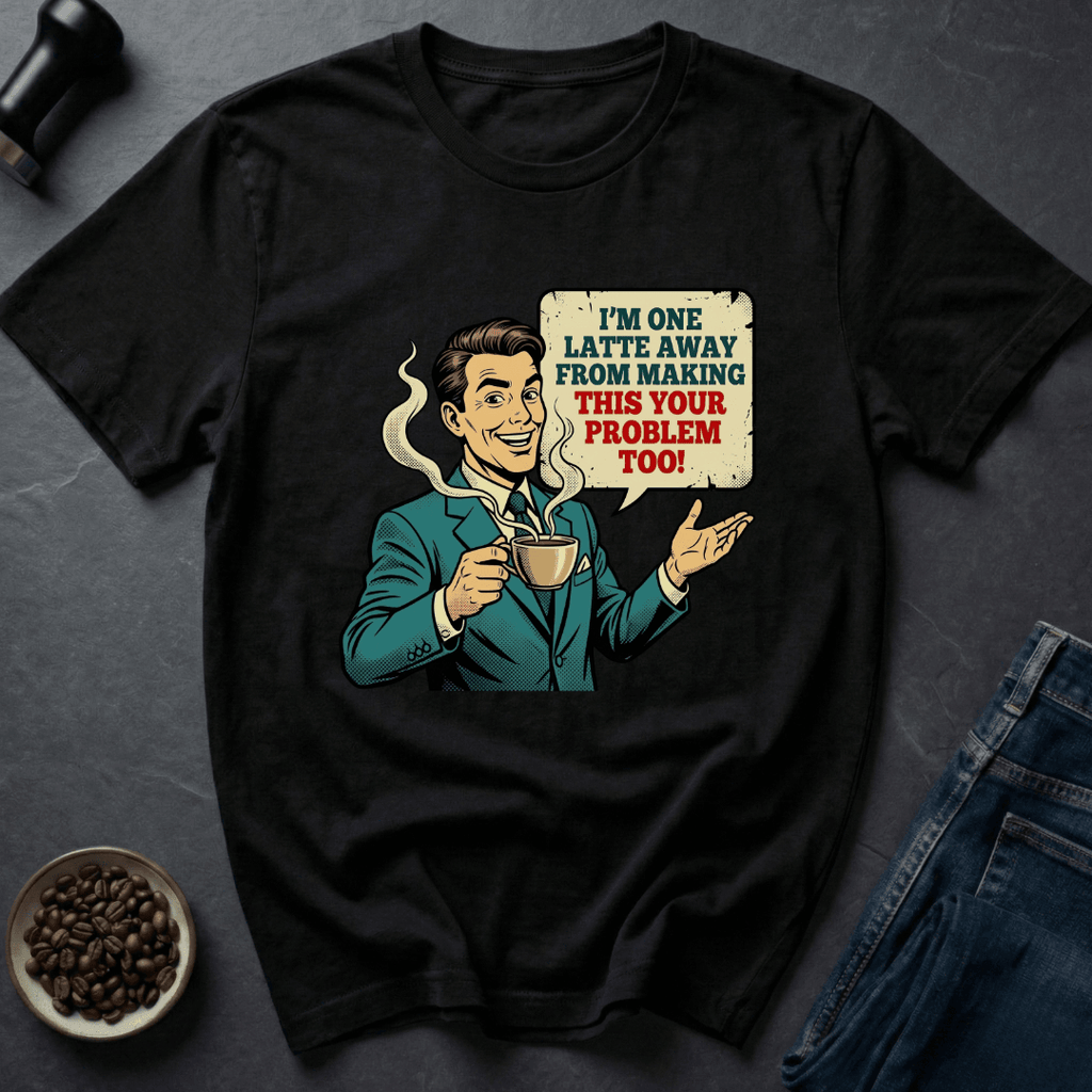 Coffee graphic Latte Warning T-Shirt in Dark Chocolate / S by Caffeine Dept