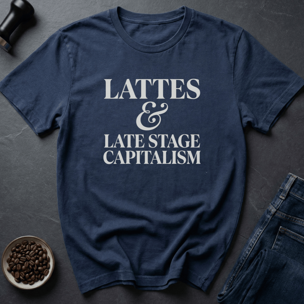 Coffee graphic Lattes And Hustle T-Shirt in Charcoal / S by Caffeine Dept