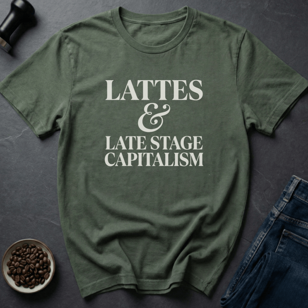 Coffee graphic Lattes And Hustle T-Shirt in Charcoal / S by Caffeine Dept