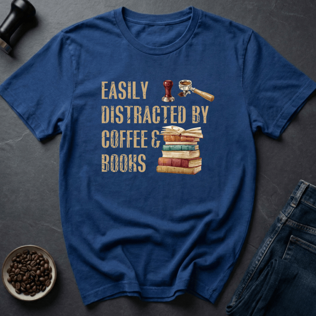 Coffee graphic Lit Coffee T-Shirt in Royal / S by Caffeine Dept