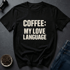 Coffee graphic Love Means Coffee T-Shirt in Charcoal / S by Caffeine Dept