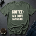 Coffee graphic Love Means Coffee T-Shirt in Charcoal / S by Caffeine Dept