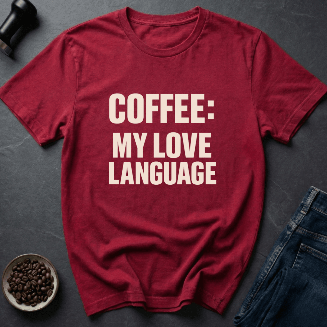 Coffee graphic Love Means Coffee T-Shirt in Charcoal / S by Caffeine Dept