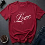 Coffee graphic Love Pun T-Shirt in Heather Red / S by Caffeine Dept