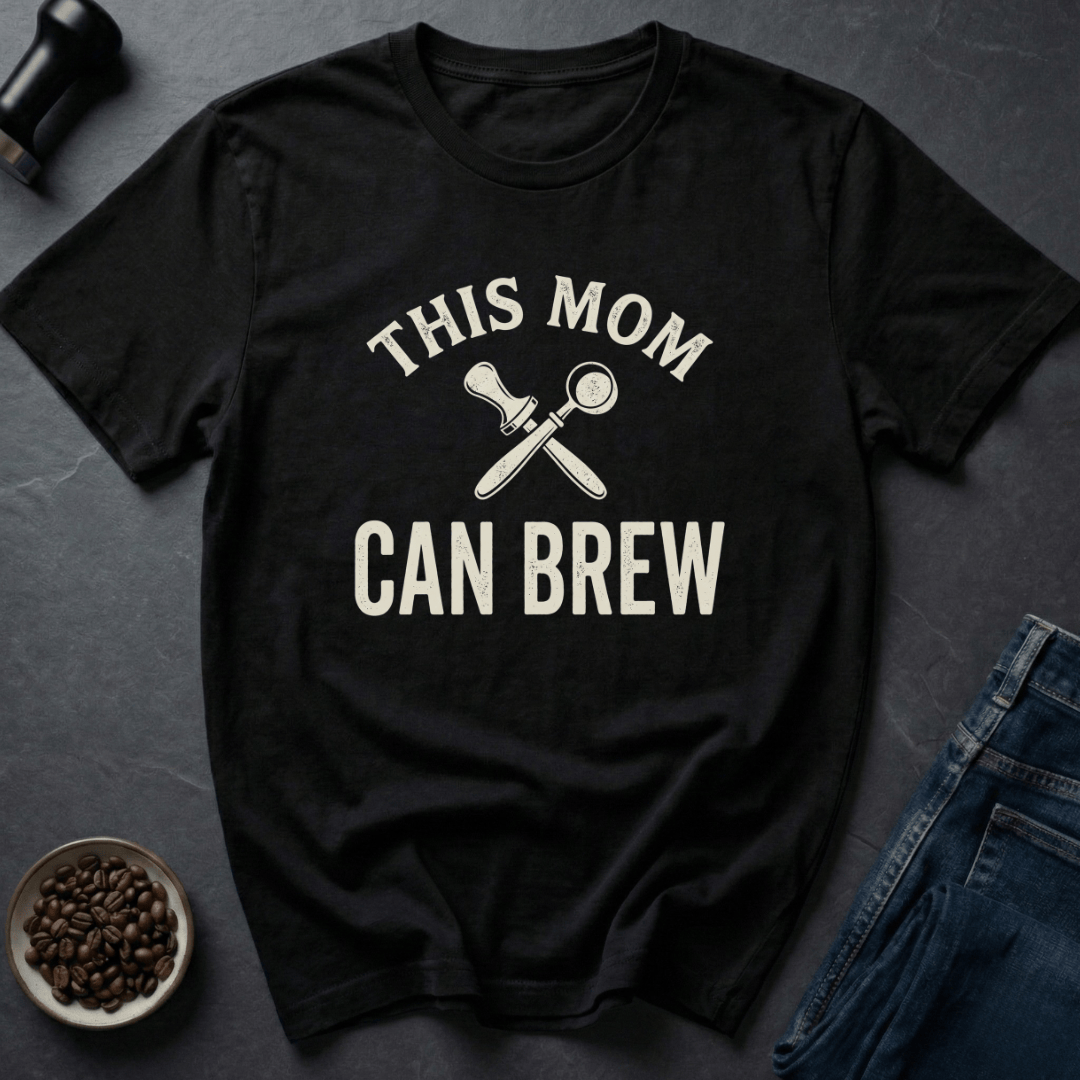 Coffee graphic Mama Barista T-Shirt in Black / S by Caffeine Dept