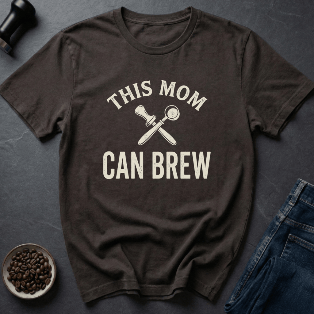 Coffee graphic Mama Barista T-Shirt in Dark Chocolate / S by Caffeine Dept