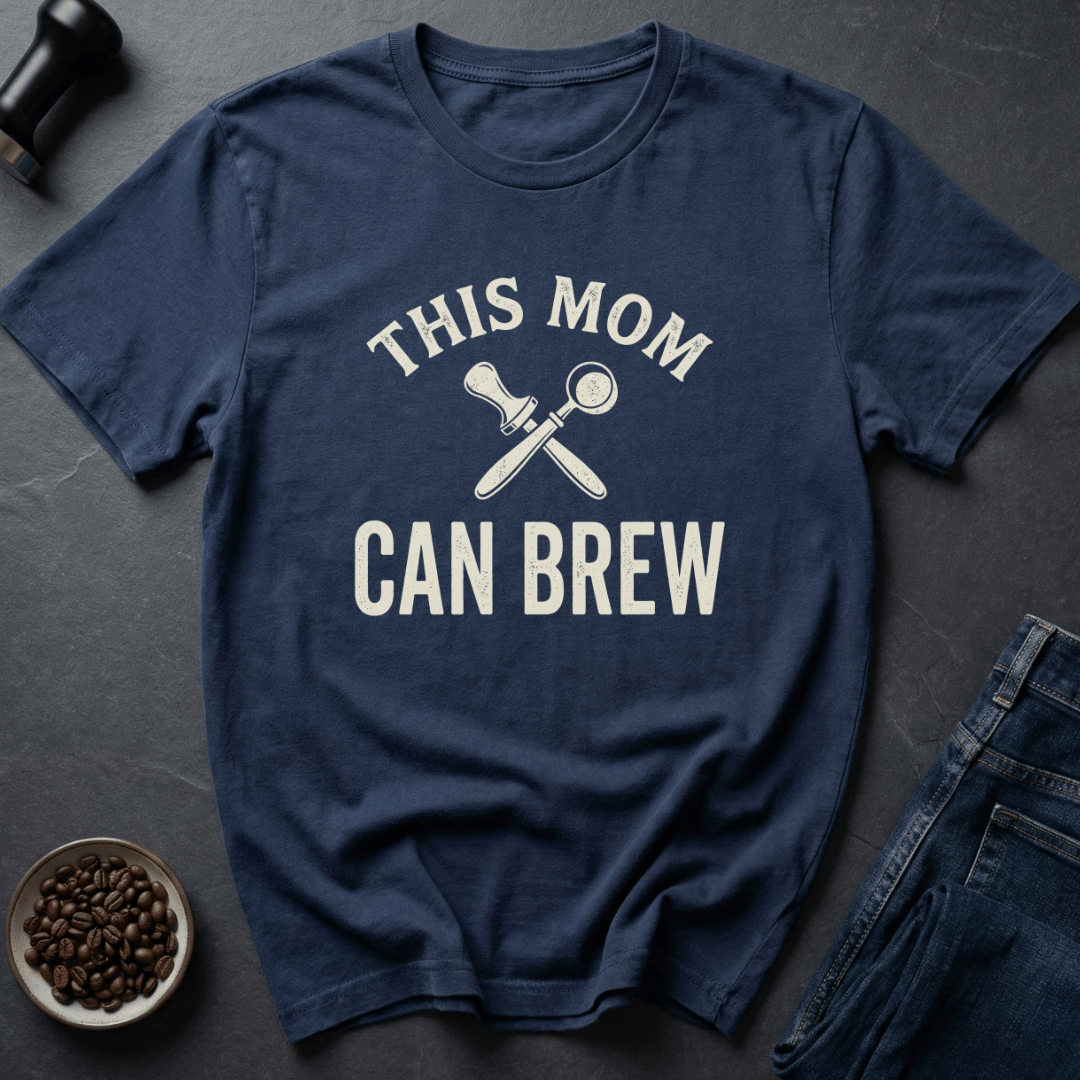 Coffee graphic Mama Barista T-Shirt in Navy / S by Caffeine Dept