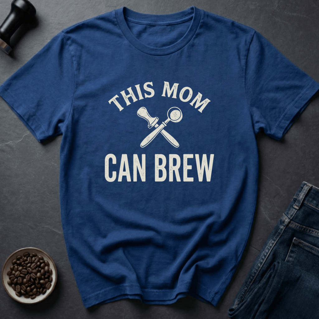 Coffee graphic Mama Barista T-Shirt in Royal / S by Caffeine Dept