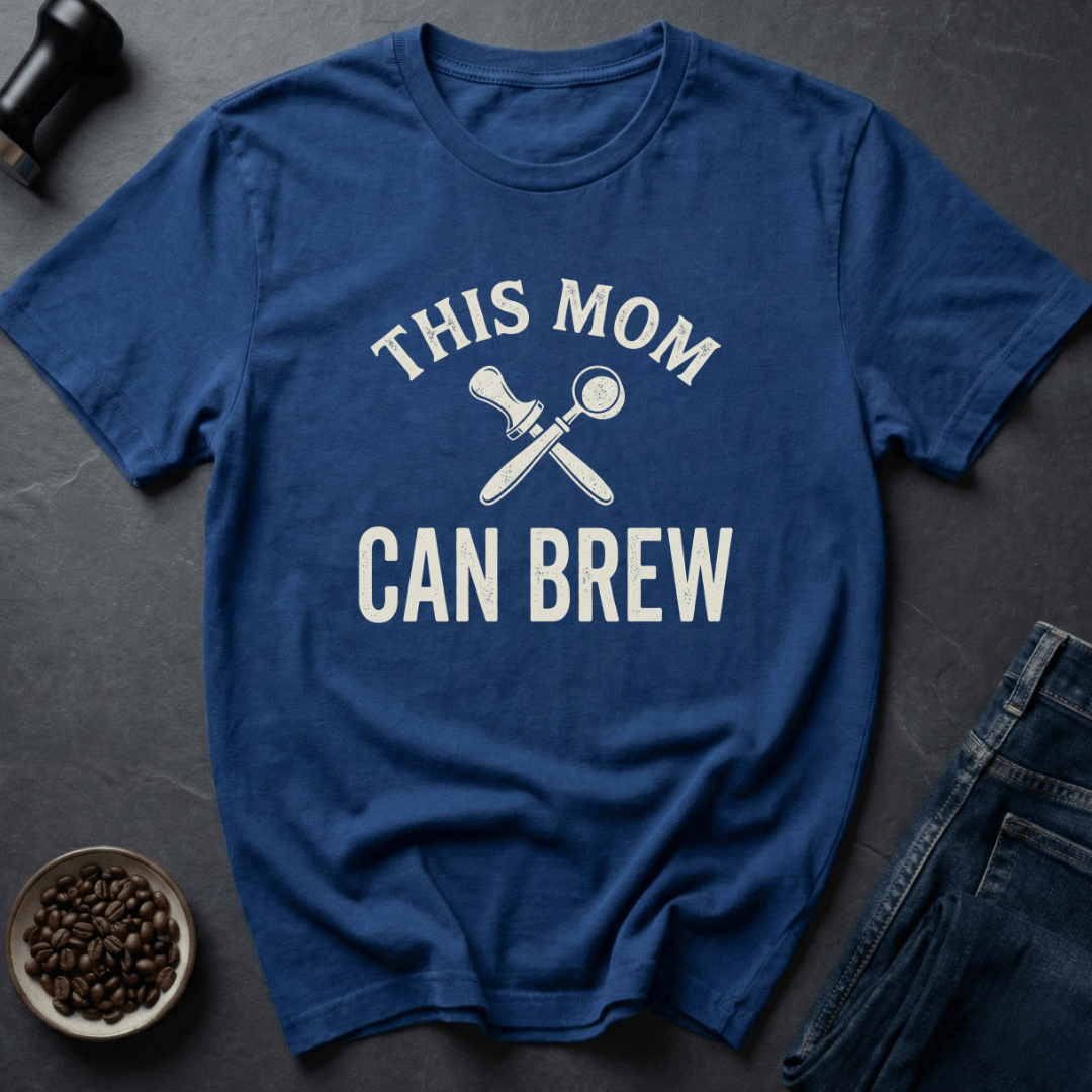Coffee graphic Mama Barista T-Shirt in Royal / S by Caffeine Dept