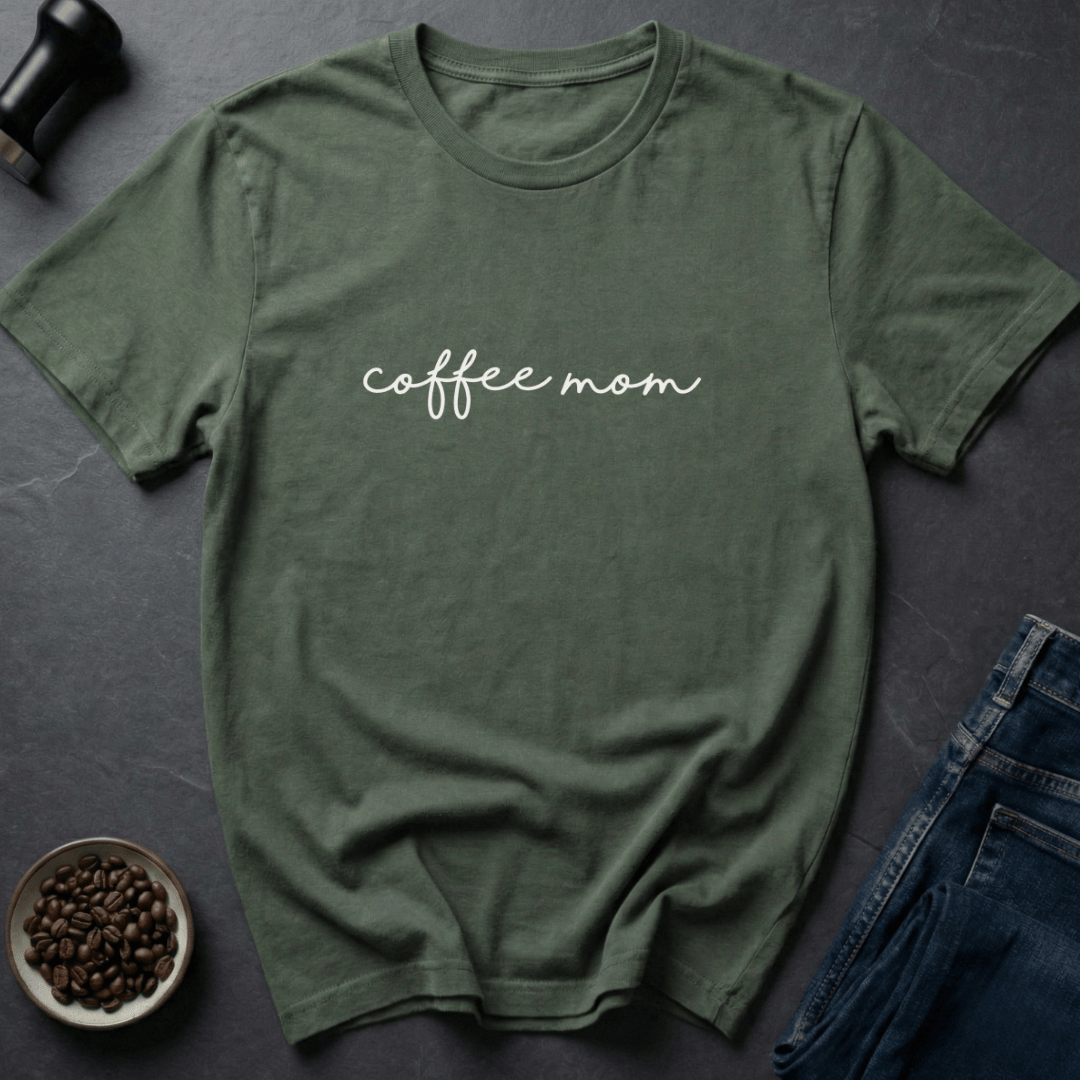 Coffee graphic Mama Beans T-Shirt in Military Green / S by Caffeine Dept