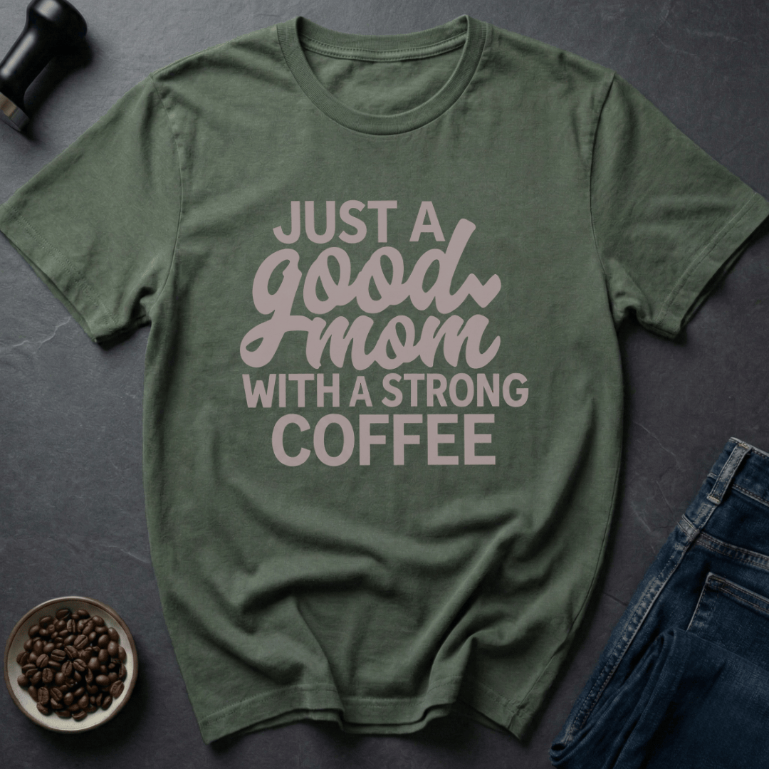 Coffee graphic Mama Fuel T-Shirt in Military Green / S by Caffeine Dept